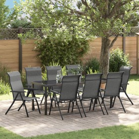 Juego de comedor de jardín de 9 piezas gris poliratán de , Sillas de jardín - Ref: Foro24-3379281, Precio: 688,01 €