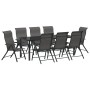 Juego de comedor de jardín de 9 piezas gris poliratán de , Sillas de jardín - Ref: Foro24-3379281, Precio: 688,01 €