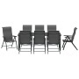Juego de comedor de jardín de 9 piezas gris poliratán de , Sillas de jardín - Ref: Foro24-3379281, Precio: 688,01 €