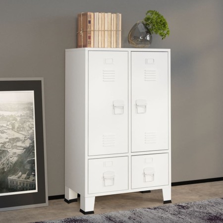 Industrieschrank aus weißem Stahl, 67 x 35 x 107 cm von vidaXL, Kleiderschränke - Ref: Foro24-339611, Preis: 173,20 €, Rabatt: %