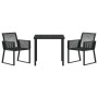 Juego de Comedor de Jardín de 3 Piezas Negro Poliratán by , Garden chairs - Ref: Foro24-3379310, Price: 271,68 €, Discount: %