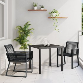 Set de Comedor de Jardín de 5 Piezas Ratan Polímero Negro de , Sillas de jardín - Ref: Foro24-3379311, Precio: 366,23 €, Desc...