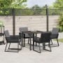 Juego de Comedor de Jardín de 5 Piezas con Cojines Negro Poliratán | Foro24.es | Tu tienda online para hogar, jardín y más Foro24.es