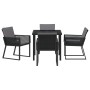 Juego de Comedor de Jardín de 5 Piezas con Cojines Negro Poliratán | Foro24.es | Tu tienda online para hogar, jardín y más Foro24.es