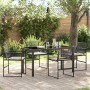 Juego de Comedor de Jardín de 5 Piezas con Cojines Poliratán Negro | Foro24.es | Tu tienda online para hogar, jardín y más Foro24.es
