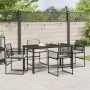 Juego de Comedor de Jardín de 5 Piezas con Cojines Poliratán Negro | Foro24.es | Tu tienda online para hogar, jardín y más Foro24.es
