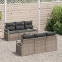 Conjunto de sofá de jardín 7 pcs Gris 55 x 55 x 37 cm