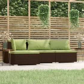 4-piece garden furniture set and brown synthetic rattan cushions by vidaXL, Garden sets - Ref: Foro24-317556, Price: 420,20 €...