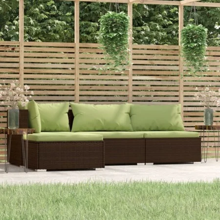 4-piece garden furniture set and brown synthetic rattan cushions by vidaXL, Garden sets - Ref: Foro24-317556, Price: 419,91 €...