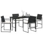 Set de Comedor de Jardín de 5 Piezas con Cojines Ratán Poliéster Negro | Foro24.es | Tu tienda online para hogar, jardín y más Foro24.es