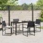 Set de Comedor de Jardín de 5 Piezas con Cojines Ratán Poliéster Negro | Foro24.es | Tu tienda online para hogar, jardín y más Foro24.es