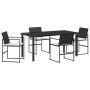 Juego de Comedor de Jardín de 5 Piezas con Cojines Negro Poliratán | Foro24.es | Tu tienda online para hogar, jardín y más Foro24.es