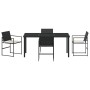 Juego de Comedor de Jardín de 5 Piezas con Cojines Negro Poliratán | Foro24.es | Tu tienda online para hogar, jardín y más Foro24.es