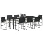 Conjunto de Comedor de Jardín de 9 Piezas con Cojines Negro Poliratán | Foro24.es | Tu tienda online para hogar, jardín y más Foro24.es