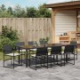 Conjunto de Comedor de Jardín de 9 Piezas con Cojines Negro Poliratán | Foro24.es | Tu tienda online para hogar, jardín y más Foro24.es