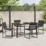 Conjunto de Comedor de Jardín de 5 Piezas con Cojines Negro Textileno y Acero von , Gartenstühle - Ref: Foro24-3379333, Preis...