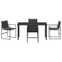 Conjunto de Comedor de Jardín de 5 Piezas con Cojines Negro Textileno y Acero von , Gartenstühle - Ref: Foro24-3379333, Preis...