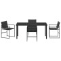 Conjunto de Comedor de Jardín de 5 Piezas con Cojines Negro Textileno y Acero von , Gartenstühle - Ref: Foro24-3379334, Preis...