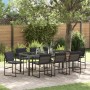 Juego de Comedor de 9 Piezas con Cojines Negro Textileno y Acero von , Gartenstühle - Ref: Foro24-3379335, Preis: 502,00 €, R...