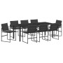 Juego de Comedor de 9 Piezas con Cojines Negro Textileno y Acero von , Gartenstühle - Ref: Foro24-3379335, Preis: 502,00 €, R...