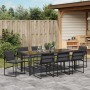 Juego de Comedor de 9 Piezas con Cojines Negro Textileno y Acero von , Gartenstühle - Ref: Foro24-3379335, Preis: 502,00 €, R...
