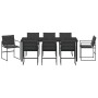 Juego de Comedor de 9 Piezas con Cojines Negro Textileno y Acero von , Gartenstühle - Ref: Foro24-3379335, Preis: 502,00 €, R...