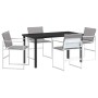 Juego de Comedor de Jardín de 5 Piezas con Cojines Blancos Textilene y Acero de | Foro24.es | Tu tienda online para hogar, jardín y más Foro24.es