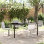 Set de Comedor de Jardín de 5 Piezas con Cojines Blanco Textilene y Acero | Foro24.es | Tu tienda online para hogar, jardín y más Foro24.es