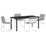 Set de Comedor de Jardín de 5 Piezas con Cojines Blanco Textilene y Acero | Foro24.es | Tu tienda online para hogar, jardín y más Foro24.es