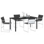 Juego de Comedor de Jardín de 5 Piezas con Cojines Blanco Textileno y Acero | Foro24.es | Tu tienda online para hogar, jardín y más Foro24.es