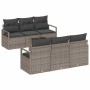 Conjunto de sofá de jardín 7 pcs Gris 55 x 55 x 37 cm