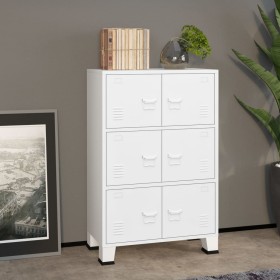 White metal industrial storage trunk 75x40x115 cm by vidaXL, Storage trunks - Ref: Foro24-339629, Price: 158,35 €, Discount: %