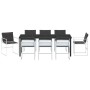 Juego de Comedor de Jardín de 9 Piezas con Cojines Blanco Textilene y Acero | Foro24.es | Tu tienda online para hogar, jardín y más Foro24.es