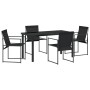 Juego de Comedor de Jardín de 5 Piezas Negro Textilene y Acero von , Gartenstühle - Ref: Foro24-3379343, Preis: 235,15 €, Rab...