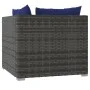 2-Sitzer-Sofa mit grauen synthetischen Rattankissen von vidaXL, Gartensets - Ref: Foro24-317564, Preis: 174,89 €, Rabatt: %
