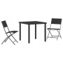Set de Comedor de Jardín de 9 Piezas Negros en Textilene y Acero by , Garden chairs - Ref: Foro24-3379379, Price: 378,45 €, D...