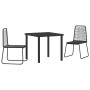Juego de Comedor de Jardín de 3 Piezas Poliratán Negro von , Gartenstühle - Ref: Foro24-3379387, Preis: 199,83 €, Rabatt: %