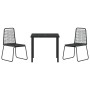 Juego de Comedor de Jardín de 3 Piezas Poliratán Negro von , Gartenstühle - Ref: Foro24-3379387, Preis: 199,83 €, Rabatt: %