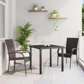 Juego de Comedor de Jardín de 7 Piezas Marrón Poliratán by , Garden chairs - Ref: Foro24-3379399, Price: 413,12 €, Discount: %