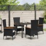 Set de Comedor de Jardín de 5 Piezas con Cojines Gris Poliratán | Foro24.es | Tu tienda online para hogar, jardín y más Foro24.es