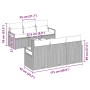 Conjunto de sofá de jardín 7 pcs Gris 55 x 55 x 37 cm
