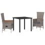 Juego de Comedor de Jardín de 5 Piezas con Cojines Rattan Poliéster Gris by , Garden chairs - Ref: Foro24-3379438, Price: 648...