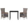 Juego de comedor de jardín de 7 piezas con cojines gris ratán poliéster by , Garden chairs - Ref: Foro24-3379441, Price: 1,00...