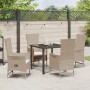 Conjunto de Comedor de Jardín de 5 Piezas con Cojines Beige Poliratán by , Garden chairs - Ref: Foro24-3379465, Price: 538,49...