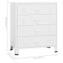 Industrieller Metallschubladenschrank in Weiß 78x40x93 cm von vidaXL, Schubladen - Ref: Foro24-339616, Preis: 204,14 €, Rabat...