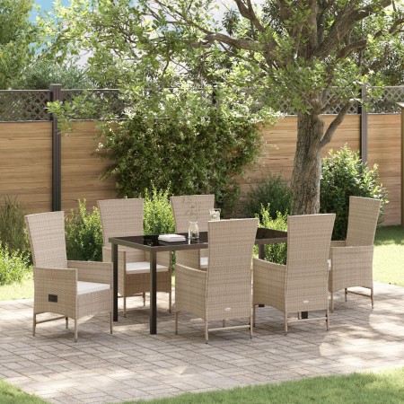 Conjunto de Comedor de Jardín de 7 Piezas con Cojines Beige Poliratán von , Gartenstühle - Ref: Foro24-3379468, Preis: 863,67...