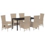 Conjunto de Comedor de Jardín de 7 Piezas con Cojines Beige Poliratán von , Gartenstühle - Ref: Foro24-3379468, Preis: 863,67...