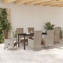 Conjunto de Comedor de Jardín de 7 Piezas con Cojines Beige Poliratán von , Gartenstühle - Ref: Foro24-3379468, Preis: 863,67...
