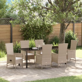 Juego de Comedor de Jardín de 7 Piezas con Cojines - Poliratán Beige von , Gartenstühle - Ref: Foro24-3379469, Preis: 885,53 ...
