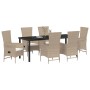 Juego de Comedor de Jardín de 7 Piezas con Cojines - Poliratán Beige von , Gartenstühle - Ref: Foro24-3379469, Preis: 885,53 ...